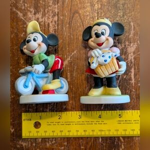 Walt Disney Productions Mickey And Minnie Mouse Ceramic Figurine Set Collectible